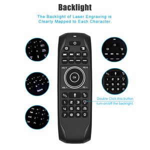 Mini keyboard G7 Backlit Voice Search Smart Air Mouse Gyroscope IR Learning 2.4G Wireless remote for Android TV BOX