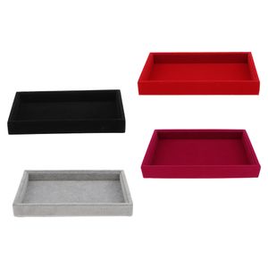 Jewelry Storage Tray Velvet Jewelry Showcase Display Organizer for Earrings Watches Vintage 24.5x3x14.5cm box