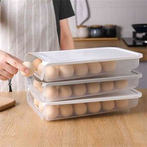 Plastik Yumurta Saklama Kutusu Mutfak Aletleri Buzdolabı Açık Piknik 18 Izgara Gıda Konteyner Çok Fonksiyonlu Crisper 210922