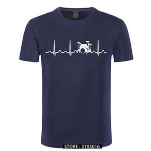 Davullar Davulcu Kalp Atışı T-Shirt Rahat Erkek Serin 3D Baskılı Moda Japon Tees Noel Günü Camisas Hombre Giyim 210629