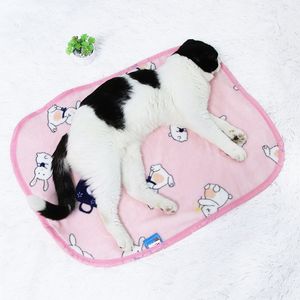 En son 100x75 cm battaniye, seçmek için çeşitli boyutlarda stilleri, evcil hayvan kedi ve köpek yatak pedi sıcak battaniye mercan polar