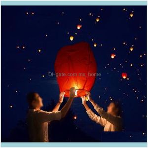Украшения праздничные поставки Главная Garden10pcs Китайская бумага неба, летающие фонарики летать свеча лампы рождественские вечеринки свадебные украшения 20