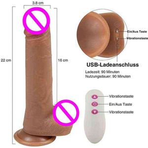 Nxy Dildos Dogs Factory Price Price Silicone Dildo LifteLike Skin 8,5 дюйма Двойная плотность повышенные вены реалистичные вибрирующие дилдо секс-игрушки для женщин 0106