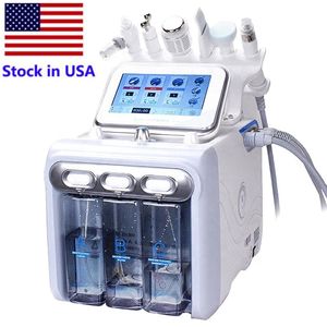 Stock in USA 6In1 Facial Water Peeling Microdermabrasion Ultrasonic Hydro Dermabrasion Vacuum Spray Spa Facial Skin Pore Cleaning Machine