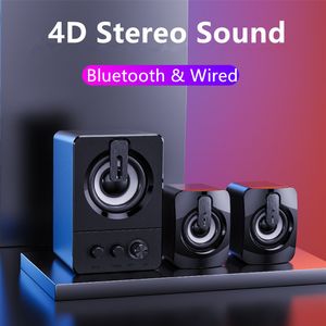 Computador 4D Surround Sound Mini Subwoofer Music Speaker Laptop Caderno PC Telefone Estéreo Bluetooth Altifalante