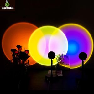 Sun Sunset Rainbow Projector Atmosphere Night Light Lamp USB Украшение Домашнего Украшения Комната Настольная лампа