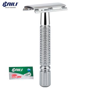 Baili Erkek Manuel Klasik Kuaför Tıraş Güvenliği Razor Tıraş Makinesi 1 Platin Bıçak Ile Sakal Saç Kesim Kişisel Bakım BT131