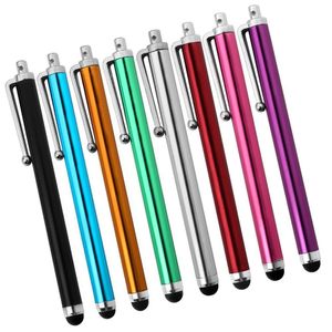 9.0 Dokunmatik Ekran Kalemi 500pcs Metal Kapasitif Stylus Pens Kalemleri Samsung İPhone Cep Telefonu Tablet PC 10 Renk