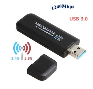 USB Wi-Fi Bulucular Kablosuz Adaptörler RTL8812BU Yumuşak AP USB3.0 Ağ Adaptörü 1200 Mbps Çift Bant WiFi Dongle / Laptop Masaüstü Için Alıcı