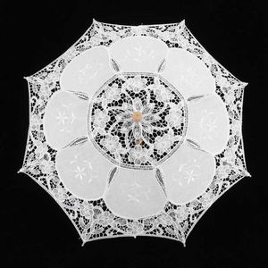Şemsiyeler Güneş Şemsiyesi Gelin Beyaz Bej Dantel Şemsiye Düğün Po Kostüm Partisi Için Dekoratif