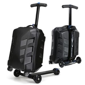 Valizler Moda kaykay bagaj çantası erkekler kadınlar bavul sürme tekerlekler ile scooter haddeleme seyahat tramvay kutusu taşıma