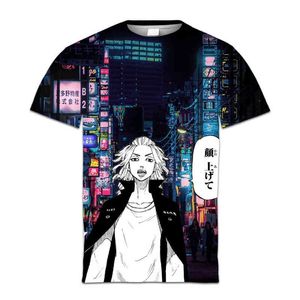 Sıcak Anime erkek tshirt Tokyo Revengers çocuk giyim unisex kısa kollu gömlek erkek giyim nedensel toptes karikatür t gömlek y220208