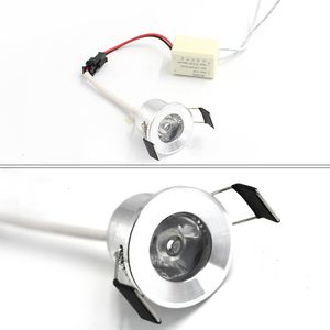 Simli / Siyah / Beyaz / Altın Mini LED Downlights 1 W 27mm 100 V-240 V Takı Ekran Tavan Gömme Kabine Spot Lambası