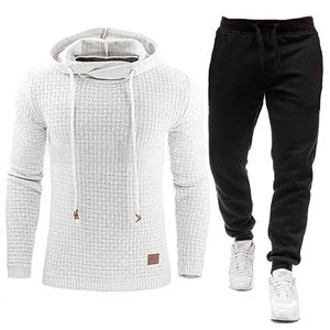 Masculinos Tracksuits 2021 Tracksuit Homens Marca Masculino Sólido Moletom Com Capuz e Calças Definir Mens Hoodie Suor Terno Casual Sportswear S-5xl