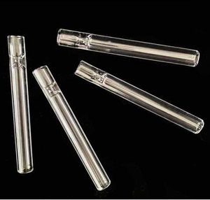 2022 Hotselling 4inch Самая дешевая стеклянная сигарета BAT One Hitter Pipe Clear Glass Tube для курения ручные трубы для курить