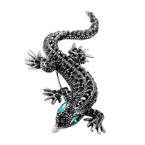 Pins, Broşlar Pins Kertenkele Broş Kadın gömlek için Sevimli Gümüş Hediyeler Moda Takı Metal Pin Seti Emaye Rhinestone Gecko Wicca