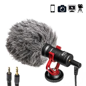 Kondenser Kayıt Mikrofon Evrensel Kardiyoid Taşınabilir 3.5mm Shotgun Mic Için Mic Iphone Android Akıllı Telefonlar PC