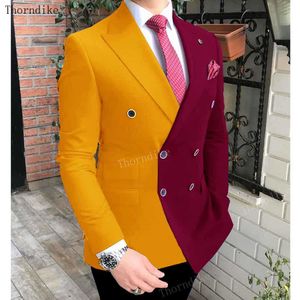 Thorndike 2020 Yeni Stil erkek Takım Elbise Büyücü Performans Kıyafet Erkek Şarkıcı Konak Kostüm Düğün Giyim (Ceket + Pantolon) X0909