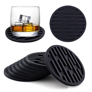 Silicone Cup Draining Coaster Round Thermal Insulation Soft Rubber Tea Coffee Mug Mat Tableware Decor