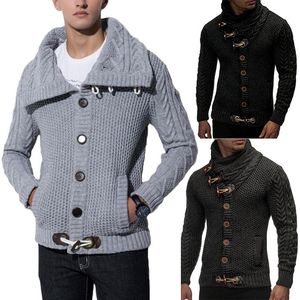 Camisolas masculinas Cardigan Camisola Casaco Homens Outono Moda Sólida Casual Quente De Tricô Jumper Casacos Masculinos Plus Size 3XL 2022