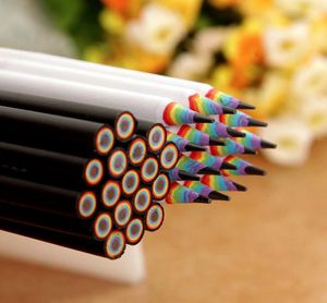 Hb Rainbow Color Pencil Stationery Items Drawing Supplies Cute Pencils For School Basswood Office School Cut GC718