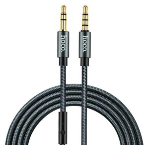 HOCO 3.5mm Jack AUX Kabloları Ses Kablosu Mic Ile Mikrofonlu Erkek Tel Hoparlör Araba Kulaklıklar Akıllı Telefon Müzik Ses Adaptörü Kablosu