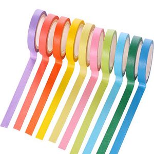 10 Pcs/Set Basic Solid Color Washi Tape Rainbow Masking Decorative Adhesive Tapes Sticker Scrapbook Diary Stationery 2016