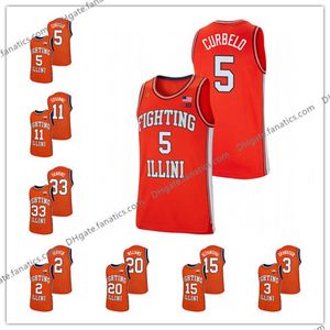 Ayo Dosunmu Custom Illinois Lutando Illini Colégio Basquete Retro Jersey Trent Frazier Connor Serviço 3 Jacob Grandison Curbelo Dosunmu Bezhanishvili Williams