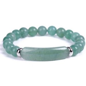 Новый стиль 8 мм Chakra Energy Bractele Amethyst Gemstone Geamstone Centering Coney Bears Green Jade Stretch Agate Bangle браслет