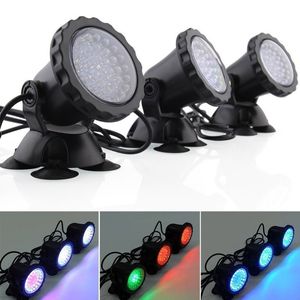 Luzes subaquáticas LED luzes impermeáveis ​​Lâmpada RGB 36leds Underwaters Spotlight Piscina Fontes Pond Garden Garden Aquarium 1/2/3/4 Blubs Sem Remoto