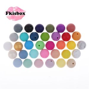 Whosale 12mm Round Silicone Beads 200 Pieces BPA Free Baby Teether Teething Jewelry Babies Pacifier Chain Accessories 211106