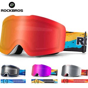 RockBros лыжные очки Фотохромный двойной слой лыжные очки поляризованные противотуманные объектив зимние лыжные бокалы спортивное оборудование мужчины женщины H1214