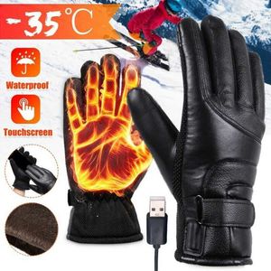 Unisex Electric Heated Glove Waterproof Moto Touch Screen Battery Powered Thermal Winter Motorcycle Racing Fishing Skiing Gloves H1022