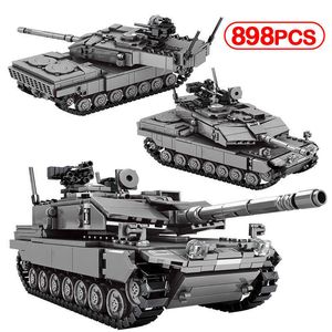 City Technical WW2 Leclerc Main Battle Tank Model Building Blocks Military Weapon Army Chariot Soldier Bricks Toys For Children X0902