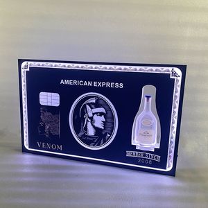 Bar Accessies Amerikan Express Amex Led Şarap Şişesi Presenter Glorier Vitrin VIP Servis Tepsisi Gece Kulübü Lounge Partisi için Kokteyl Şarap Tutucu Büyüyen