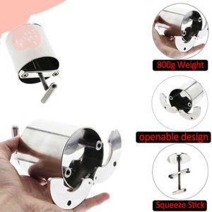 NXY Cockrings 800g Stainless Steel Bucket Heavy Ball Stretcher Squeezer Scrotum Pendant Lock BDSM Testicle Weight Torture Male Fetish Sex Toys 1124
