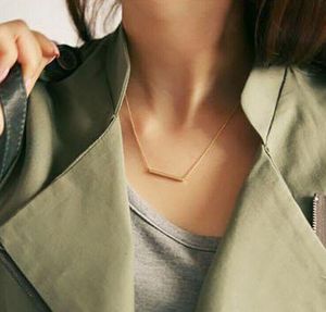 Kolye Kolye Denge Yatay Bar Tüp Altın Şerit Gerdanlık Zincir Kolye Kadın Kolye Collares De Moda 2021 Collar Takı Collier Bijo