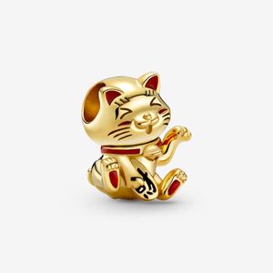 100% 925 Ayar Gümüş Sevimli Fortune Kedi Charms Fit Pandora Orijinal Avrupa Charm Bilezik Moda Kadınlar Düğün Nişan Takı Aksesuarları