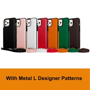 Роскошный верхний кожа L Matel Designer Phone Case для iPhone 14plus 13 Pro Max 12 Mini 11 XR 8 7 Plus Fash