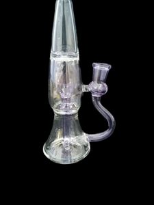 Purple CFL Triangular Flask Cokah Glass Bong Heady Oil Установки 14 мм Чаша Курящие трубы Красочные воды