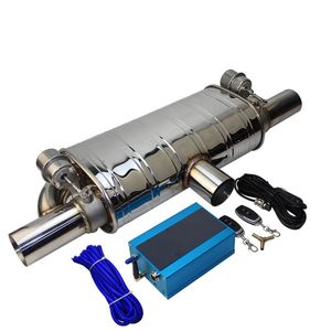 Muffler Tip Vacuum pump Variable Valve Exhaust Remote control T shape One in two out 63MM Car Universal Stainless steel Valves