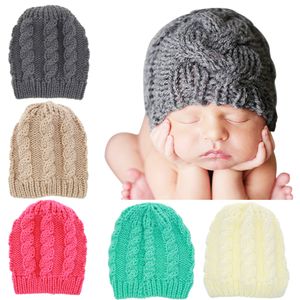 Çocuklar Kız Kış Sıcak Şapka Ekose El Yapımı Örme Tatlı Sevimli Tığ Şapka Yenidoğan Çocuk Toddler KBH46 Için Örme Kapaklar