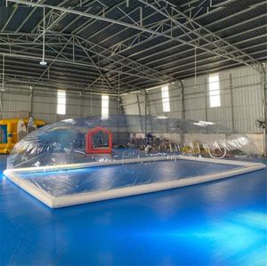 Inflatable Dome Pool Cover Tent for Family Swimming - Transparent Bubble Shelter for Outdoor Pools