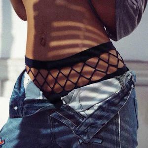Kadın Külot Bayanlar Seksi Fishnet Yırtık Delik Hollow T-pantolon Moda Yüksek Belirli Kişilik Kız Thongs