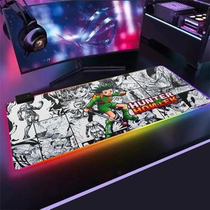 Anime Hunter X Hunter Mouse Pad RGB Большой компьютерный коврик Carpet Gaming Mousepad популярная мышь Pad Keyboard Games PC