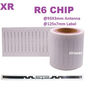 10000 pezzi Antenna 93x3mm R6 Chip adesivo a lungo raggio Uhf Rfid Etichetta libreria Tag Rfid per la gestione dei libri