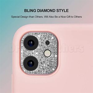 Крышка объектива Роскошный противоударный алмазный блестящий горный хрусталь Защитная крышка для камеры телефона для iPhone 11 12 13 14 pro max 15 plus Высокое качество