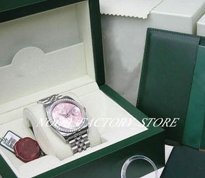 Relógios femininos fábrica 2813 movimento automático 36mm feminino rosa flor vestido presente de natal vidro de safira com caixa original relógio de mergulho