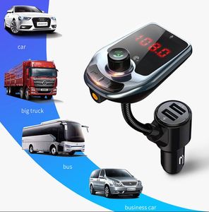 FM Verici Araba Kiti Bluetooth Kablosuz Çift USB BT 5.0 Şarj Handsfree AUX Ses MP3 Çalar Adaptörü D5