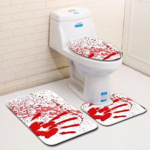 Ковры кровопрокат отпечаток кровь туалет для ванной комнаты с тремя частями коврик Дверь Ковер Водонепроницаемый без скольжения 40x60 см/50x80см